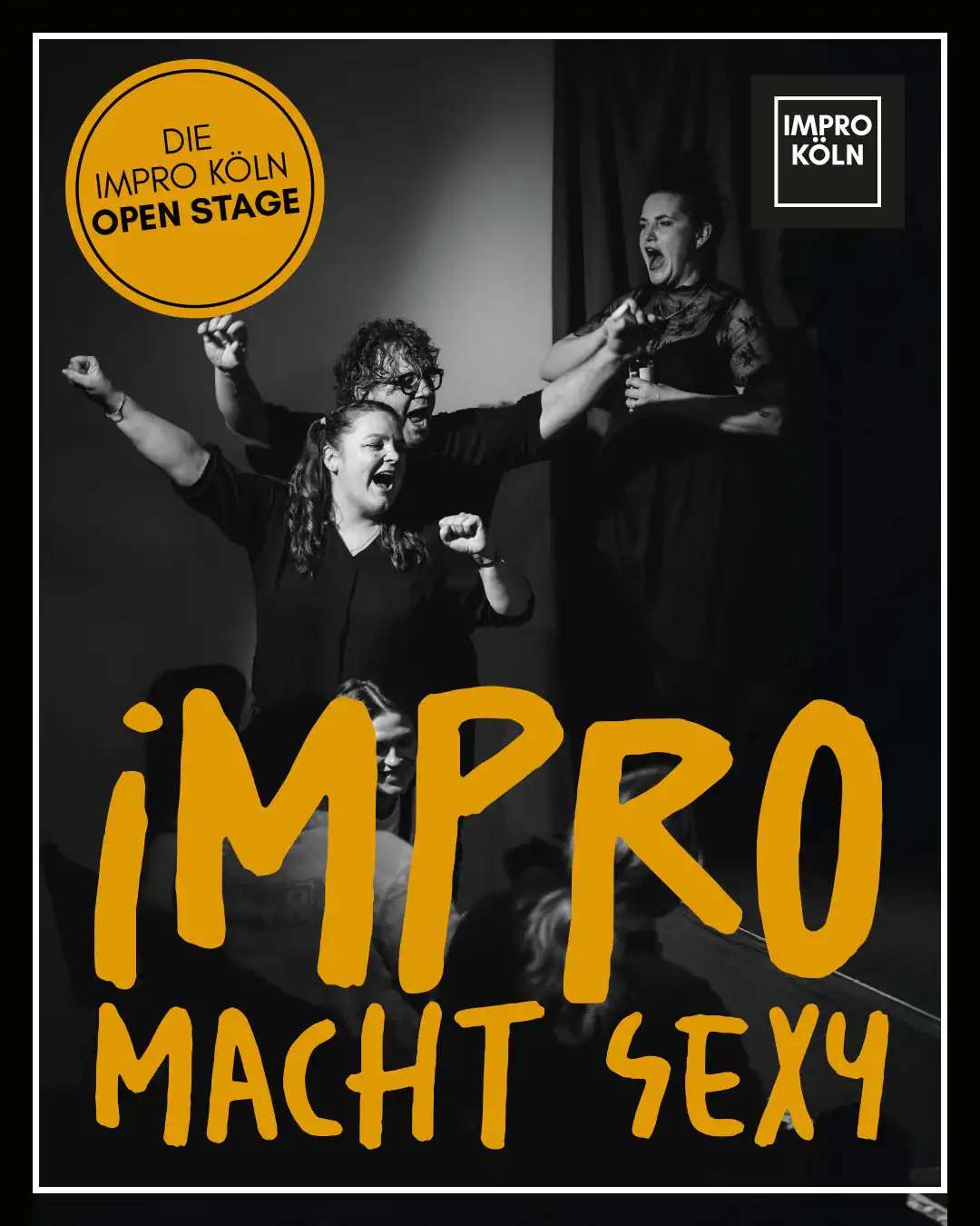 Lustige Stand-up Comedy mit Nele Mathew bei ImproKoeln in einer Kneipen-Atmosphäre.